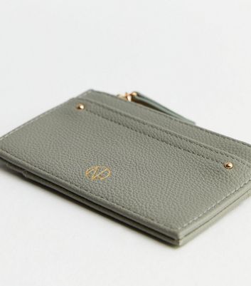 Light Green Leather-Look Card Holder New Look