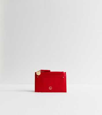 Red Leather-Look Card Holder