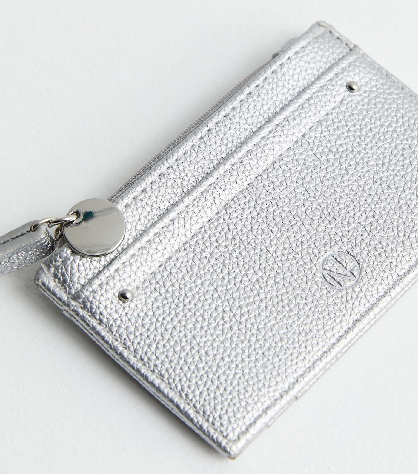 Silver Leather-Look Card Holder Image 3