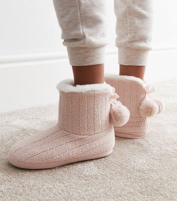 Pink slipper sale boots