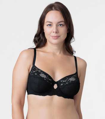 Dorina Curves Light Green Floral Lace Underwired Bra