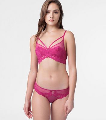 Dorina Bright Pink Lace Hipster Briefs New Look