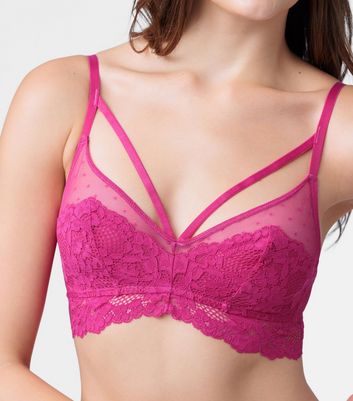 Dorina Bright Pink Strappy Lace Bra New Look