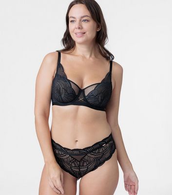 Dorina Black Lace Hipster Briefs New Look