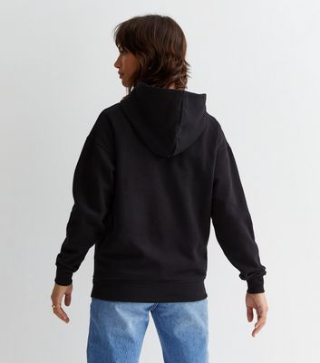 Black Pocket Front Hoodie New Look