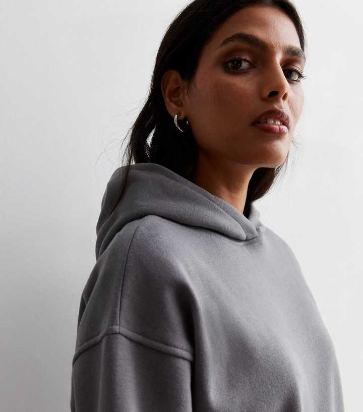 Dark Grey Pocket Front Hoodie | New Look