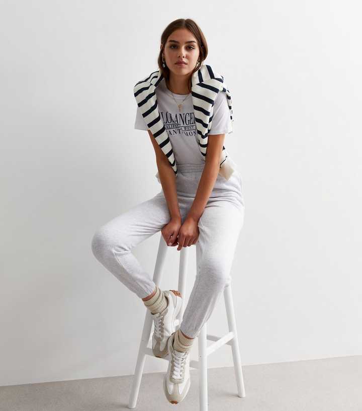 Pale Grey Cuffed Joggers