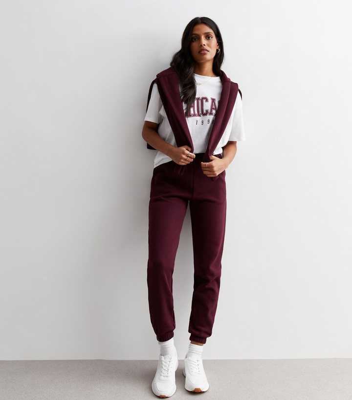 Burgundy Cuffed Joggers