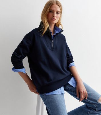 Navy store zip sweatshirt