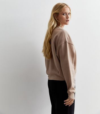 Camel Crew Neck Sweatshirt New Look