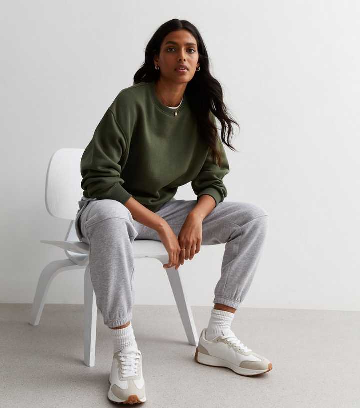 Khaki Crew Neck Sweatshirt | New Look