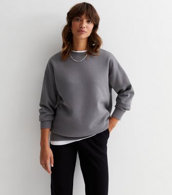 Women's grey clearance crew neck sweatshirt