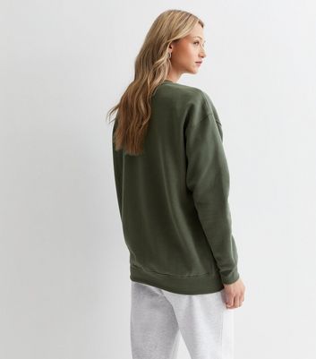 Khaki crew cheap neck sweatshirt