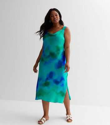 Pink and blue tie dye dress best sale