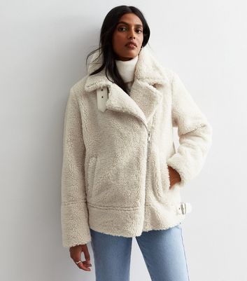 Cream cheap aviator jacket