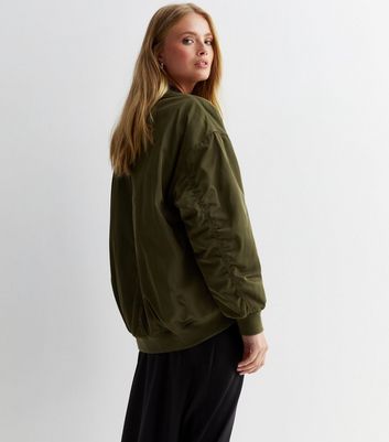 New look hotsell green bomber jacket