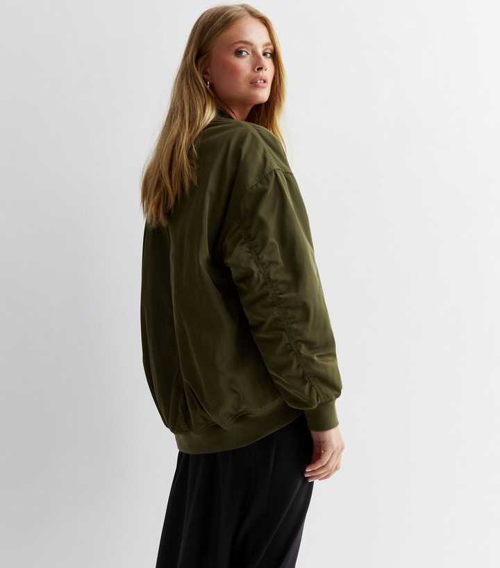 khaki bomber jacket womens