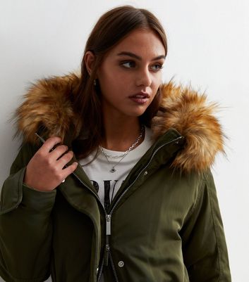 Hooded on sale khaki jacket