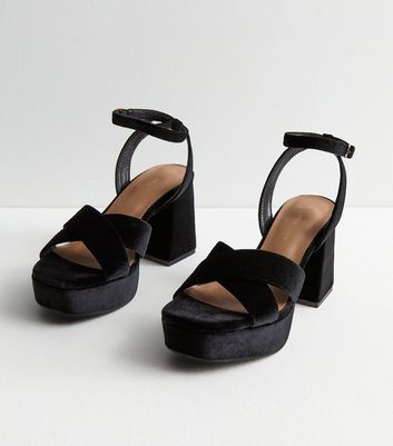 Platform cheap velvet sandals