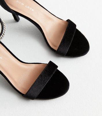 Black Suedette Strappy Platform Block Heels | New Look