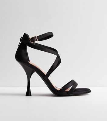 Black multi strap outlet heels