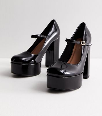 Black high heel mary jane shoes online