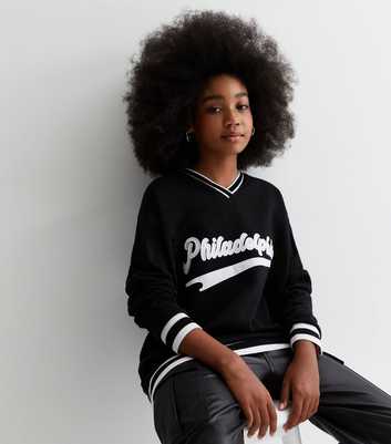 Girls Black Philadelphia Varsity Logo Sweatshirt