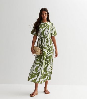 New look leaf cheap print dress