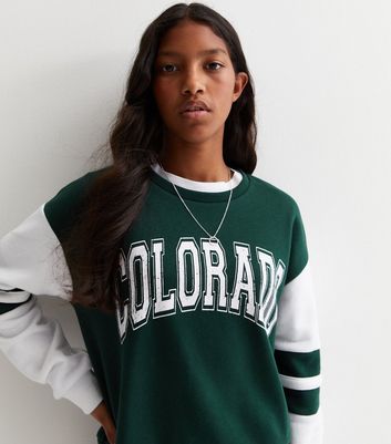 Girls Green Colorado Logo Sweatshirt New Look