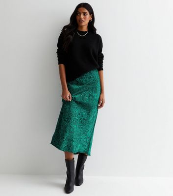 Zebra print green discount skirt