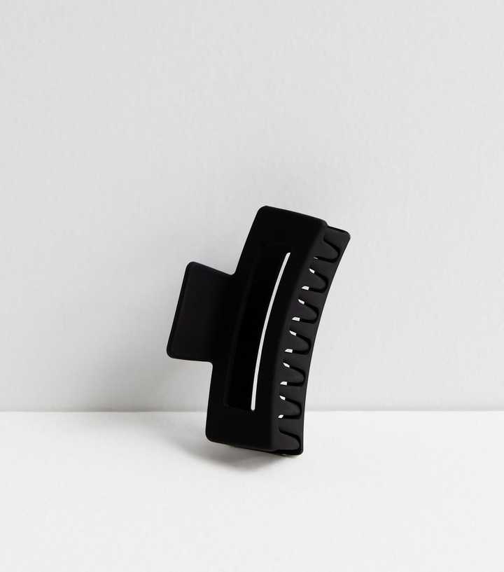 Black Matte Rectangle Hair Claw Clip