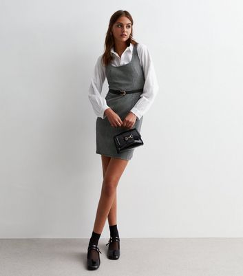 Grey pinafore sales dress womens