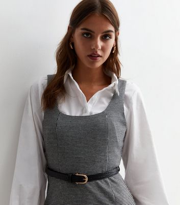 Grey checkered pinafore hotsell