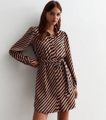 New look striped shirt dress best sale