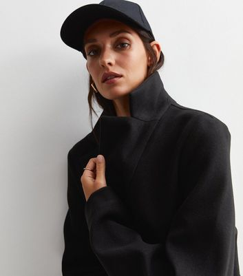 Black Formal Longline Coat New Look