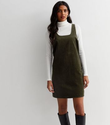 Corduroy pinafore mini store dress