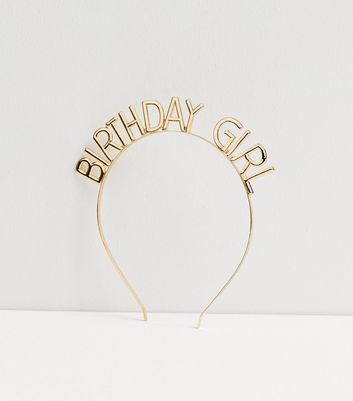 Gold Metal Birthday Girl Headband