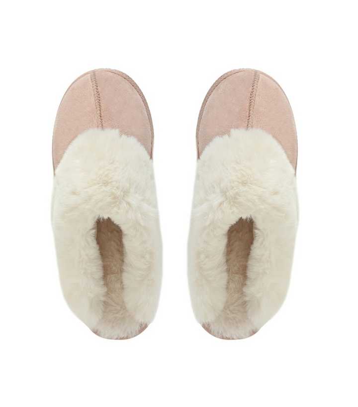 Loungeable square toe fluffy slippers in pink