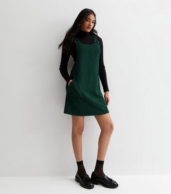 Bottle green sales pinafore dress