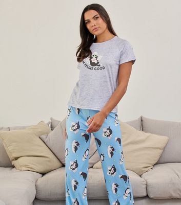 Topshop big cat satin pj set hot sale