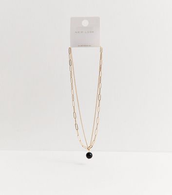 Gold Orb and Chain Layered Necklace New Look
