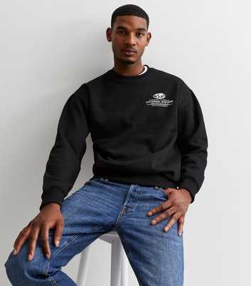 Black Universal Systems Front and Back Logo Sweatshirt