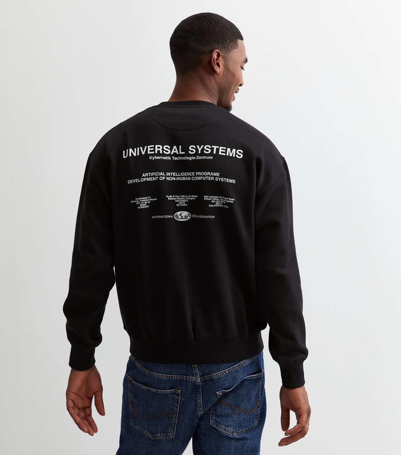 Black Universal Systems Front and Back Logo Sweatshirt Image 4
