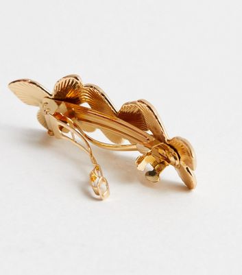 Gold Butterfly Barrette Hair Clip New Look