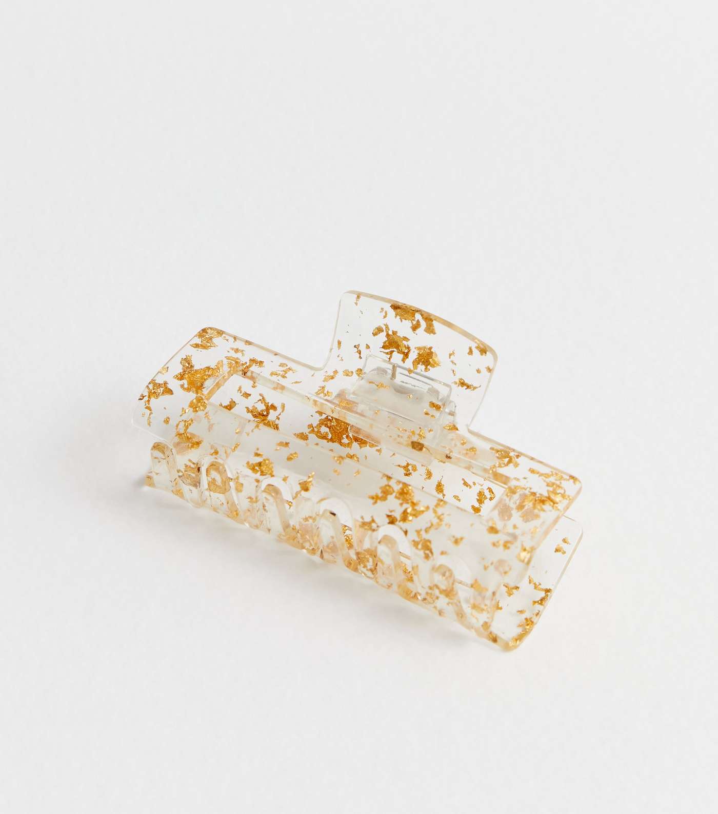 Gold Speckled Rectangle Hair Claw Clip Image 3