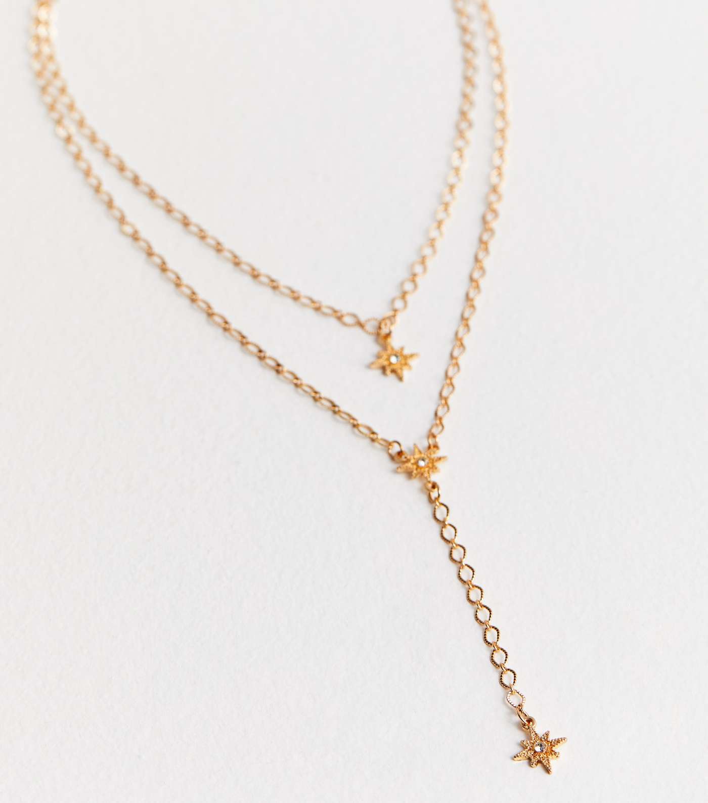Gold Diamanté Star Chain layered Necklace Image 3