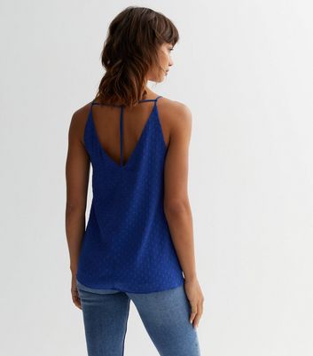 Gini London Bright Blue Chiffon Double Strap Cami Top | New Look