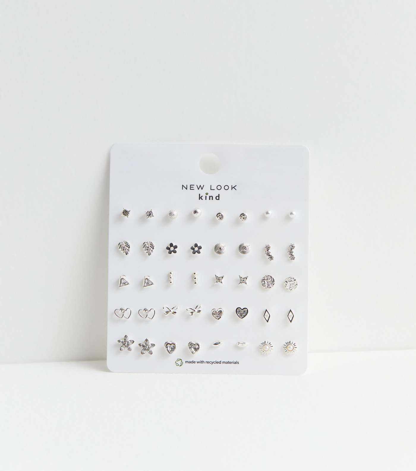 20 Pack Silver Diamanté Mixed Stud Earrings