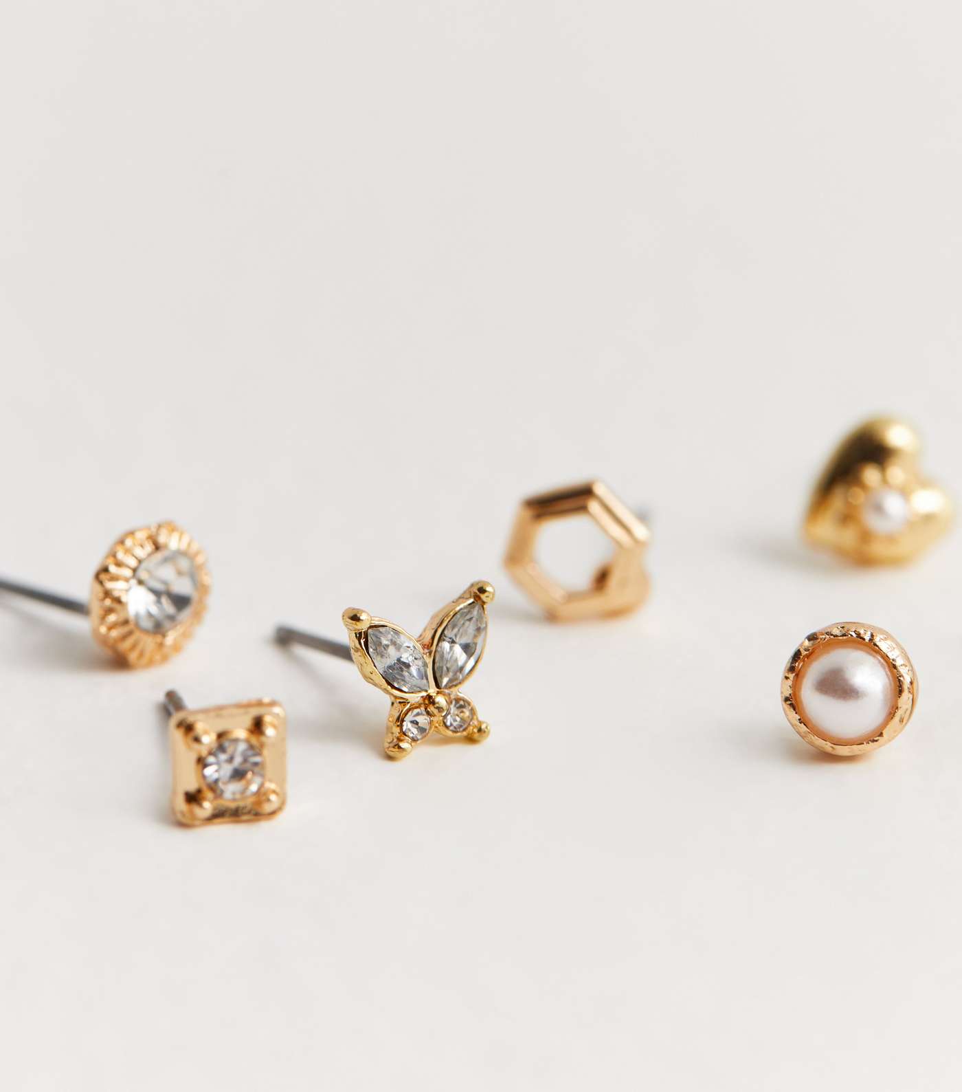 20 Pack Gold Diamanté Mixed Stud Earrings Image 4
