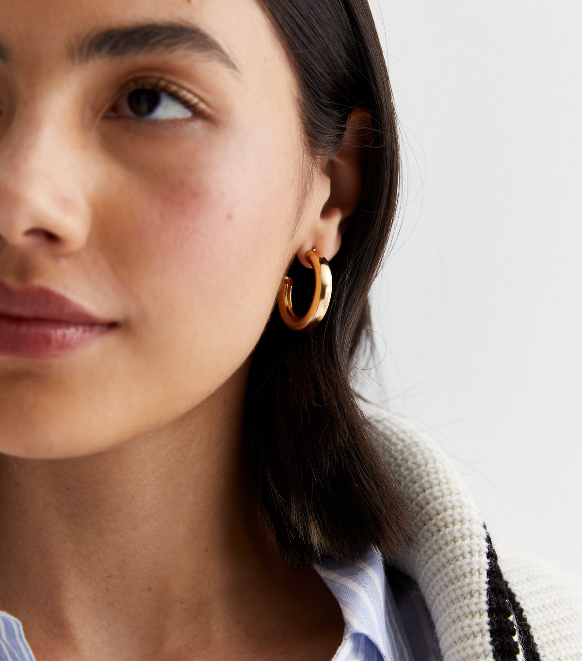 18ct Gold Plated Hoop Earrings New Look